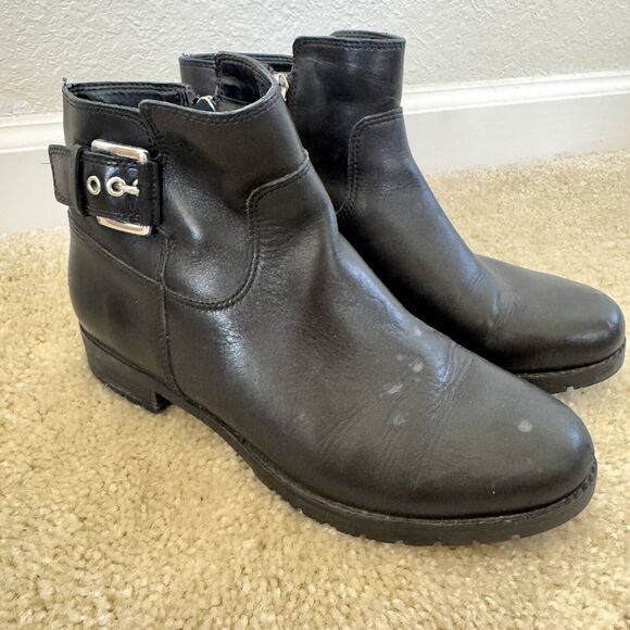 ROCKPORT adiPrene by Adidas Solid Black Ankle Boots Size 7.5 Buckle Booties - Picture 1 of 16